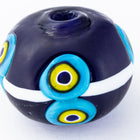 22mm x 16mm Vintage Venetian Cobalt Melon Eyes Bead #XVB027-General Bead