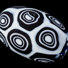 23mm x 20mm Vintage Venetian Black and White Oval Bead #XVB042-General Bead