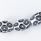 23mm x 20mm Vintage Venetian Black and White Oval Bead #XVB042-General Bead