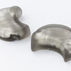 12mm x 20mm Vintage Venetian Silver Foil Gray Moon Bead #XVB052-General Bead