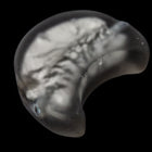 12mm x 20mm Vintage Venetian Silver Foil Gray Moon Bead #XVB052-General Bead