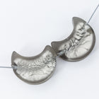 12mm x 20mm Vintage Venetian Silver Foil Gray Moon Bead #XVB052-General Bead