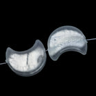 12mm x 20mm Vintage Venetian Silver Foil Crystal Moon Bead #XVB053-General Bead