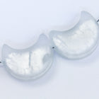12mm x 20mm Vintage Venetian Silver Foil Crystal Moon Bead #XVB053-General Bead