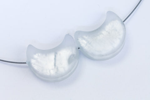 12mm x 20mm Vintage Venetian Silver Foil Crystal Moon Bead #XVB053-General Bead