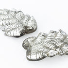 36mm Vintage Venetian Silver Foil Gray Leaf Bead #XVB060-General Bead
