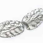 36mm Vintage Venetian Silver Foil Gray Leaf Bead #XVB060-General Bead