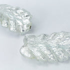 36mm Vintage Venetian Silver Foil Crystal Leaf Bead #XVB061-General Bead