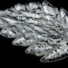 36mm Vintage Venetian Silver Foil Crystal Leaf Bead #XVB061-General Bead