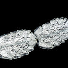 36mm Vintage Venetian Silver Foil Crystal Leaf Bead #XVB061-General Bead