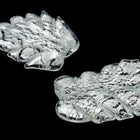 36mm Vintage Venetian Silver Foil Crystal Leaf Bead #XVB061-General Bead