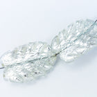 36mm Vintage Venetian Silver Foil Crystal Leaf Bead #XVB061-General Bead