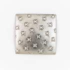 25mm Antique Silver Domed Square with Crosses #ZWS027-General Bead