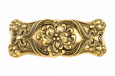 100mm Antique Gold Nouveau Rectangle #ZWS045-General Bead