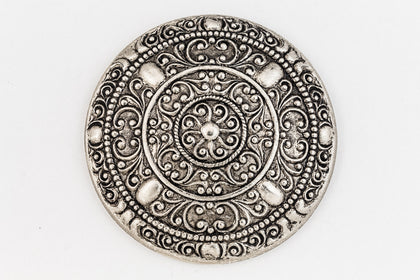 45mm Antique Silver Scrolled Medallion #ZWS048-General Bead