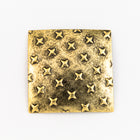 25mm Antique Gold Domed Square with Crosses #ZWS050-General Bead