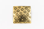 25mm Antique Gold Domed Square with Crosses #ZWS050-General Bead