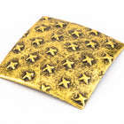 25mm Antique Gold Domed Square with Crosses #ZWS050-General Bead