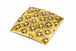 25mm Antique Gold Domed Square with Crosses #ZWS050-General Bead