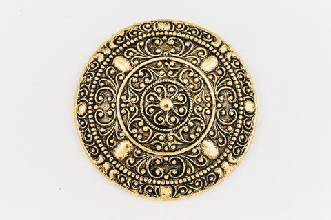 45mm Antique Gold Scrolled Medallion #ZWS053-General Bead
